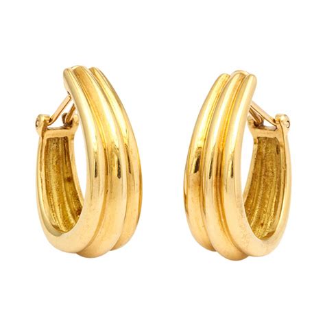 hermes gold earrings